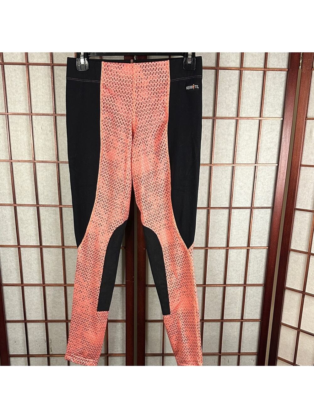 Kerrits Black and Orange Patterned Leggings/ riding pants size medium